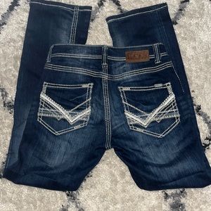 Buckle black mens jeans